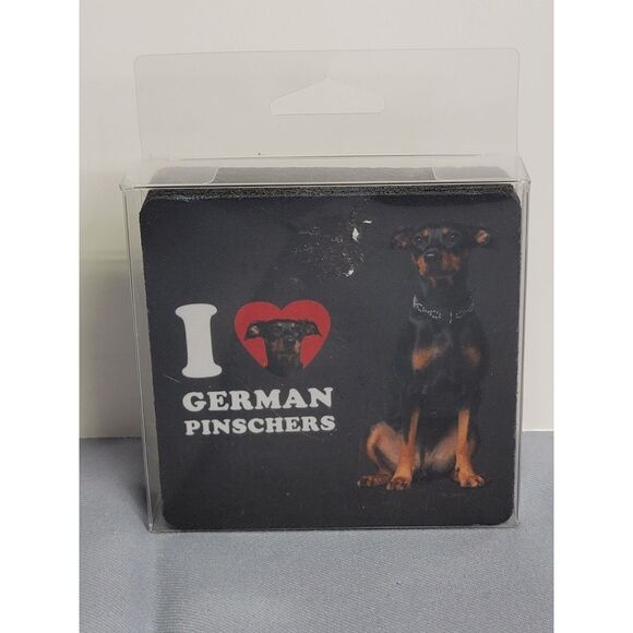 I ❤️ German Pinscher Coasters #A21 - Picture 1 of 5